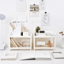 1pc Desktop Storage Rack, Multi-layer Cosmetic Organizer, For Bathroom, Study, Dorm, Tabletop Storage - White - View 5