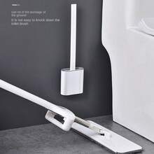 壁掛式馬桶刷套裝,無需打孔掛設計,易於清潔的浴室配件