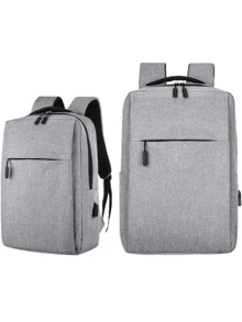 Mochila Porta Ordenador Portátil Con Carga USB Mochila Para Portátil Laptop Escolar Oficina Bolsa Anti robo 15.6" Multicompartimento - Gris - Ver 2