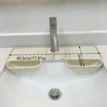 1入摺疊矽膠排水墊,防濺水墊,廚房/浴室水槽龍頭衛生過濾器 - 灰色 - 查看 8