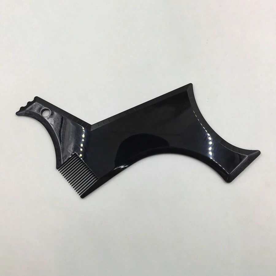 1pc Beard Shaping & Styling Tool With Inbuilt Comb For Perfect Line Up & Edging, Beard Shape Template Beard Trimmer For Men, Works With Any Beard Razor Electric Trimmers Or Clippers - Black - View 1