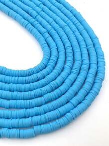 1 Strand Approx. 350pcs 6mm Colorful Polymer Clay Disc Loose Beads For Diy Jewelry Making - 6mm - View 4