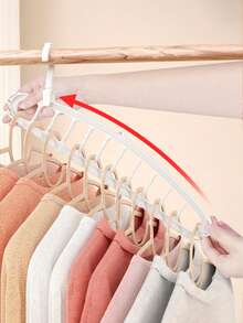 Multi-functional Clothes Hanger Magic Folding Clothes Rack 9 Hole Hanging Organizer, Perfect For Dorms And Homes - White - View 5