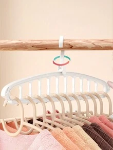 Multi-functional Clothes Hanger Magic Folding Clothes Rack 9 Hole Hanging Organizer, Perfect For Dorms And Homes - White - View 4
