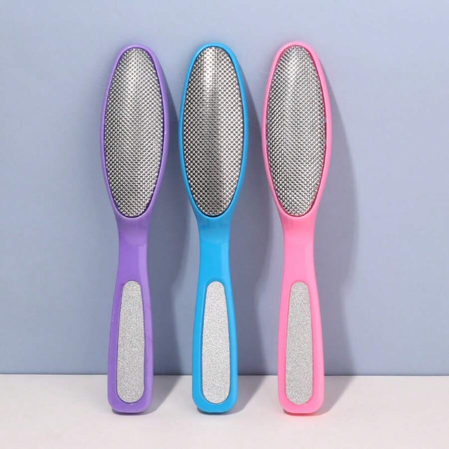 3入組足部磨腳石,去除死皮修足工具,雙面磨砂石頭去角質 - 粉紅紫三個一套 - 查看 1