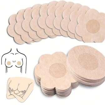 10/50/100pcs Disposable Nipple Covers, Seamless Breathable Self-AdhesiveInvisible Bra, Women's Lingerie & Underwear Accessories