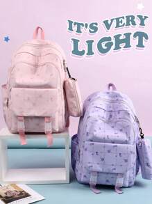 1入大容量背包,時尚簡約袋,初高中大學學生書包,輕便背包,適用於女生和男生的學生背包