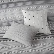 Cotton Duvet Cover Set - Grey - View 6