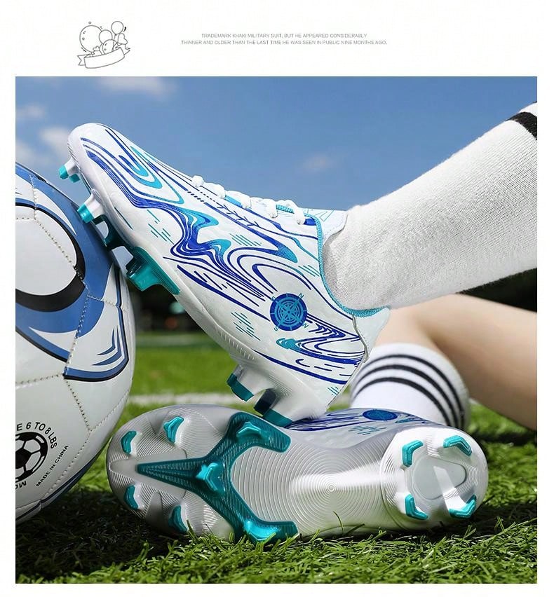 Crampons Chaussures De Football-OOTDAY Garçon High Top Spike Antidérapant Entrainement Sport