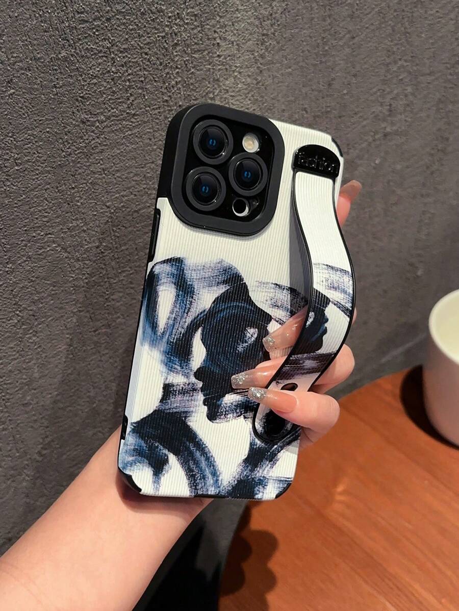 Estuche de teléfono de piel sintética con correa de muñeca compatible con Apple - Multicolor - Ver 1