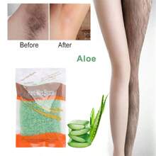 CIRI 50克/包中性蠟豆脫毛熱膜蠟顆粒，深層潔淨比基尼面部腿臂毛髮去除豆，適用於女士和男士 - 綠色 - 查看 3