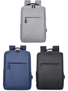Mochila Porta Ordenador Portátil Con Carga USB Mochila Para Portátil Laptop Escolar Oficina Bolsa Anti robo 15.6" Multicompartimento - Gris - Ver 3