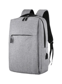 Mochila Porta Ordenador Portátil Con Carga USB Mochila Para Portátil Laptop Escolar Oficina Bolsa Anti robo 15.6" Multicompartimento - Gris - Ver 1