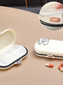 1 Miếng Có thể mang đi Hộp thuốc Với , Mini Pill Hộp lưu trữ - Màu be - Xem 5