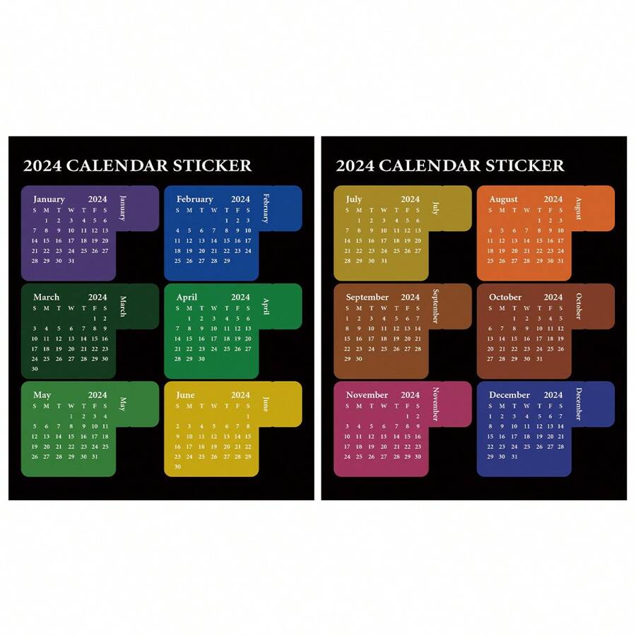 2sheets/set, Waterproof Paper Calendar Index Label Sticker, Journal