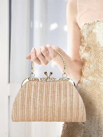 กระเป๋าถือสตรี SIIZA, กระเป๋าคลัตช์/โท้ท/กระเป๋าสะพายโซ่กลิตเตอร์แฟชั่นหรูหรา, เหมาะสำหรับตอนเย็น/ปาร์ตี้/ท่องเที่ยว