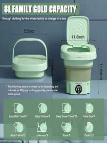 Lavadora portátil, mini lavadora plegable, pequeña lavadora para ropa de bebé, ropa interior o artículos pequeños