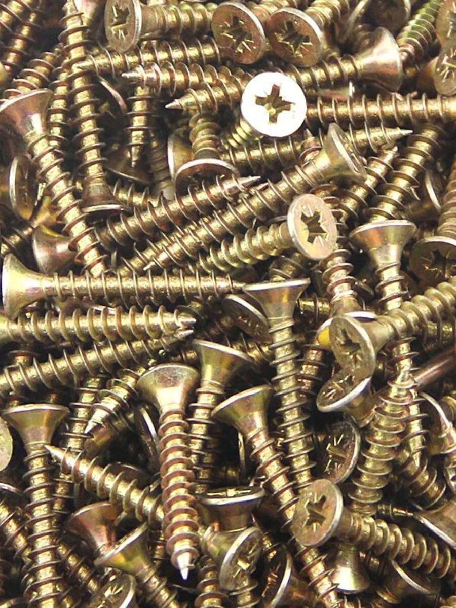 100 Miếng M3.5 Màu sắc Mạ kẽm Thép carbon Chất xơ Tấm bảng , Self Tapping Đinh ốc Bộ dụng cụ , 16 , 25 , 40mm - Màu vàng - Xem 1