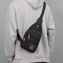 男士牛津材質胸包,新款男士包,肩背/斜挎包,休閒單肩背包,前胸包,男士時尚迷你包