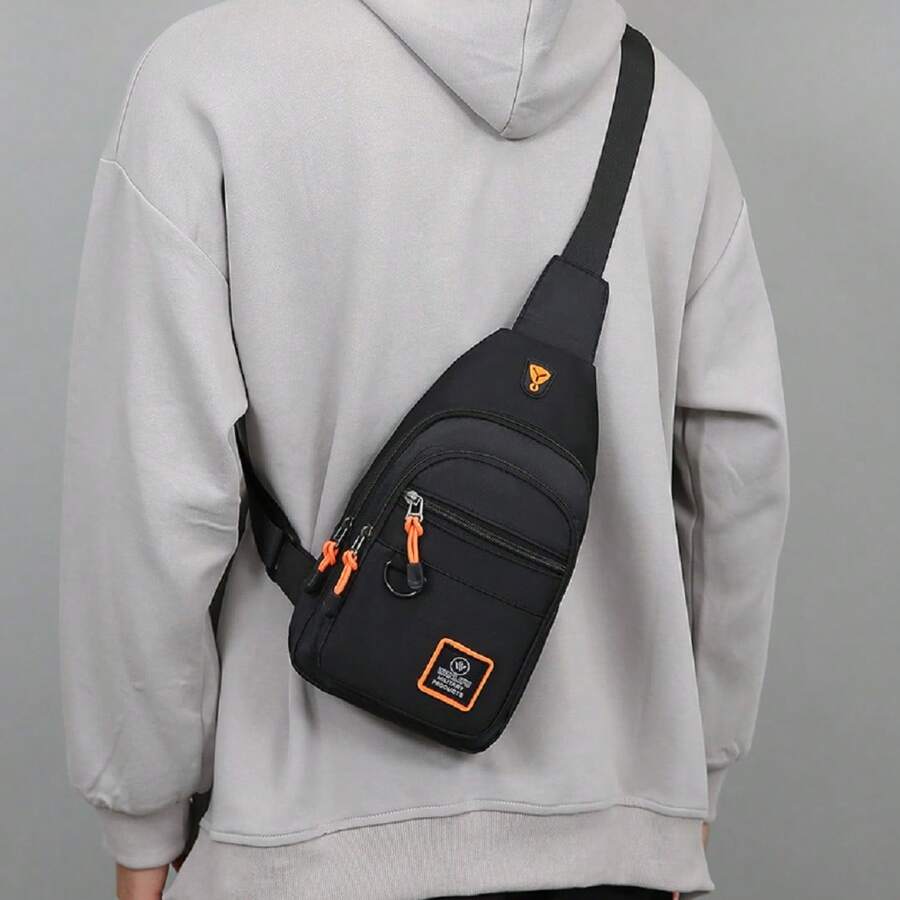 男士牛津材質胸包,新款男士包,肩背/斜挎包,休閒單肩背包,前胸包,男士時尚迷你包
