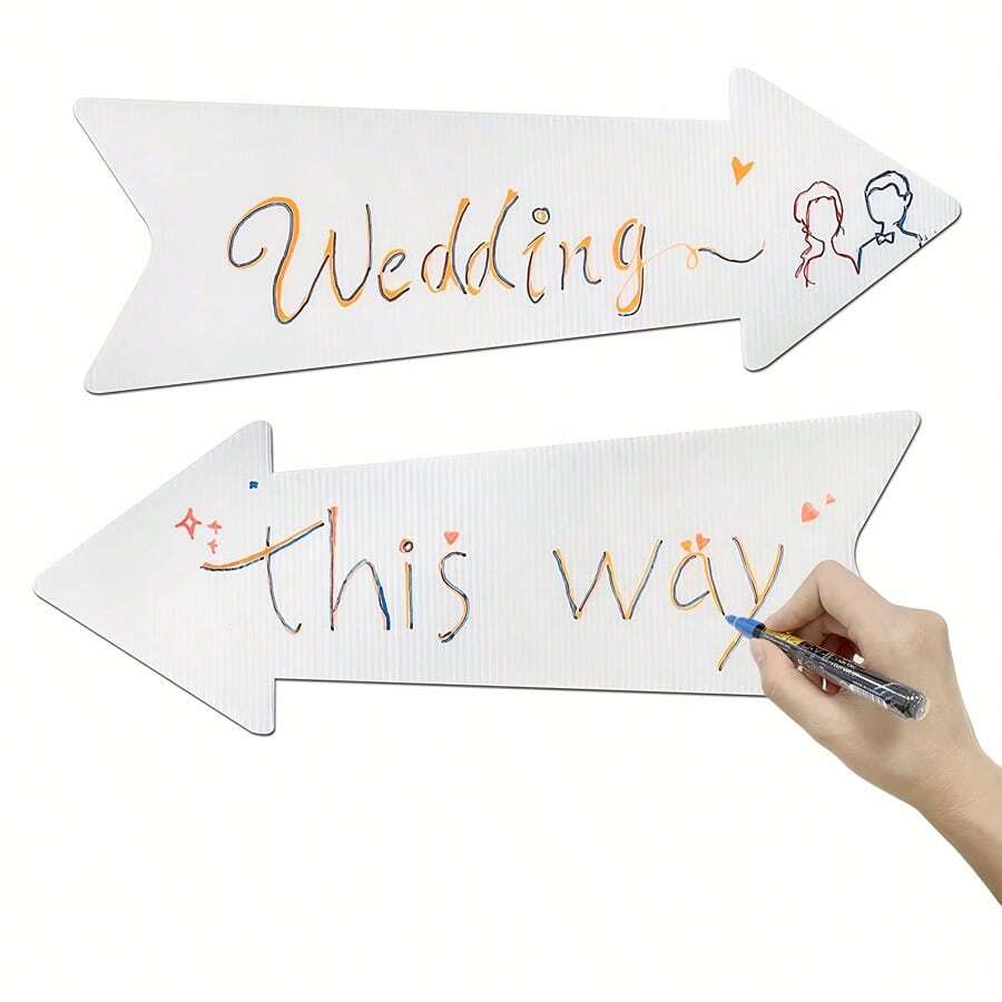 Party Supplies Logo Directional Road Signs - White - View 1