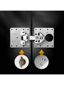 4pcs Stainless Steel Hinge Repair Plate Replacement Parts For Cabinet Doors - Silver - View 6