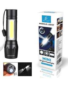 Lampara LED07 Diseño compacto y portátil Recargable por USB Versatilidad para múltiples situaciones, como camping o emergencias, gracias a su linterna lateral. ELE-GATE - Negro - Ver 4