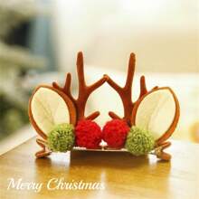 聖誕麋鹿鹿角髮夾套裝,配有可愛的髮飾、鈴鐺和頭帶