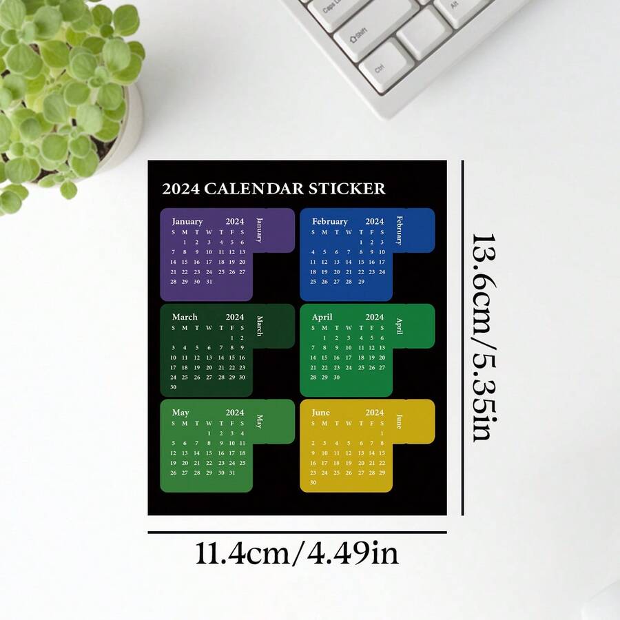 2sheets/set, Waterproof Paper Calendar Index Label Sticker, Journal