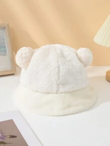 1件女童冬季保暖帽,毛茸茸和舒適