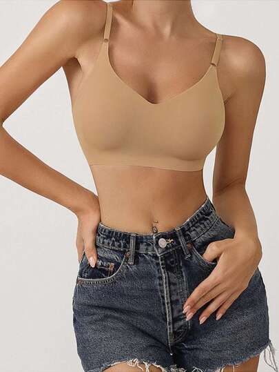 Women's Wireless Nude Bra, Sexy And Comfortable Seamless Thin Sports Yoga Bra