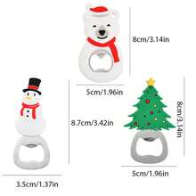 3pcs Christmas Themed Cute Snowman & Fir Tree Pattern Bottle Opener - (Pack of three) Cute bottle opener - View 1