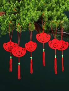 新年毛絨盆景裝飾燈籠,節慶場景防水室內植物裝飾配件