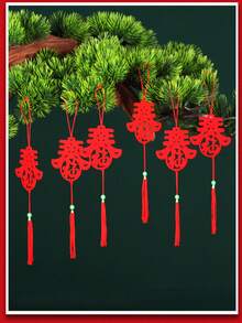 新年毛絨盆景裝飾燈籠,節慶場景防水室內植物裝飾配件