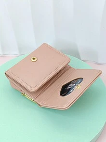 夾鏈式短款折疊毛皮錢包甜美可愛時尚年輕大容量卡片套收納卡片