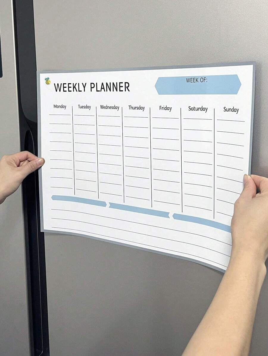 1pc Magnetic Refrigerator Calendar Magnet Whiteboard Wall Sticker, Study Schedule Board - White - View 1