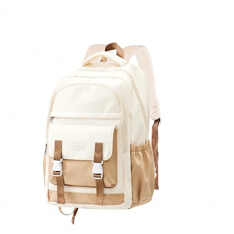 Casual Backpack Schoolbag For Junior High School Girls Laptop Backpack Women Teacher Backpack Work Computer Backpack College Waterproof Casual Daypack Business Travel Backpack For Women Holiday Shop Luggage Big Purse Travel Organizer Travel Stuff  Ladies Bags Men Presents Outdoor Gifts For Women - Beige - View 6