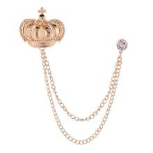 1pc High-end European And American Style Brooch For Men Elegant British Floral Lapel Pin Simple Accessory For Suits - Gold - View 5