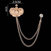 1pc High-end European And American Style Brooch For Men Elegant British Floral Lapel Pin Simple Accessory For Suits - Gold - View 6