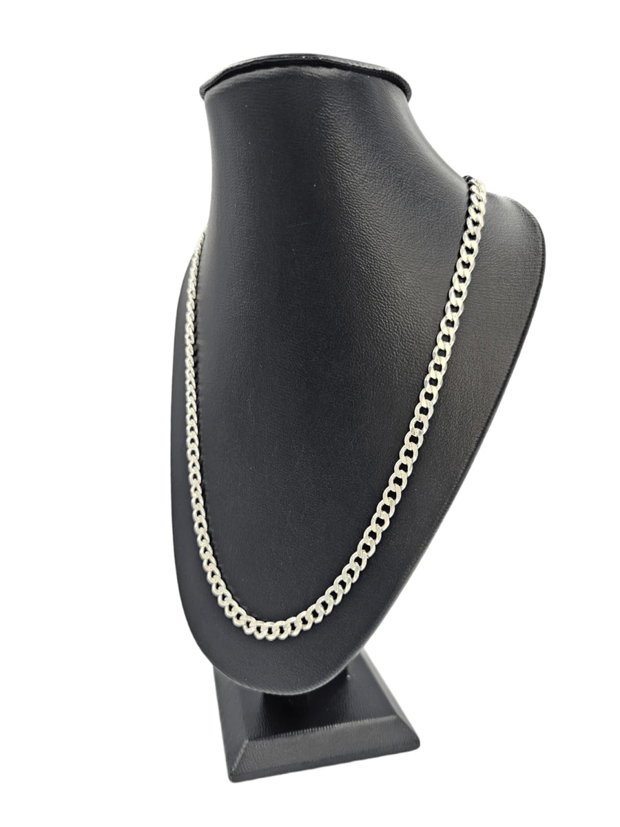 Beautiful Shiny Chain Necklace Made Of Pure 925 Sterling Silver 55cm 5mm Unisex Man Woman - White - View 1