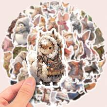 50 張冬季動物主題塗鴉貼紙,用於裝飾手機、筆記型電腦、行李箱、筆記本