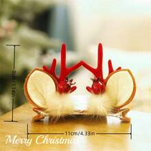 聖誕麋鹿鹿角髮夾套裝,配有可愛的髮飾、鈴鐺和頭帶