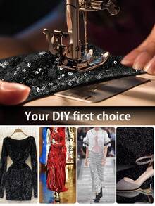 1片奢華銀色亮片面料,適用於婚禮、晚禮服、桌布、diy 閃粉材料 - 銀色 - 查看 3