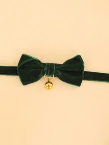 1 Miếng Chất rắn Tối Màu xanh lá Nơ uốn Pet Vòng cổ Đối với Nhiếp ảnh Đồ trang trí - Màu xanh lá cây đậm - Xem 6