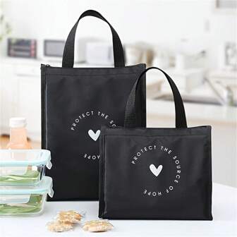 1pc Office Worker & Student Insulated Lunch Bag, Reusable Thermal Lunch Box Tote, Leak-Proof Design, Suitable For Work, Picnic, Travel, Water-Resistant, Multi-Carrying Ways Bag For School School Accessories School Stuff