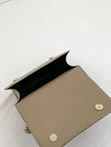 女生时尚简约斜挎包纯色新款休闲潮流单肩包复古链条小方包