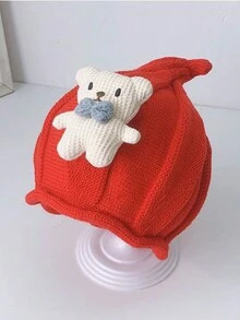1頂嬰兒針織帽,冬季溫暖可愛的幼兒帽,男女適用