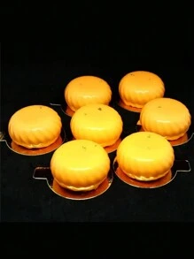 1pc/3pcs/5pcs 28-Hole Flat Round Silicone Cake/Dessert/Jelly/Chocolate Mold, Brick Red, DIY Baking Tool