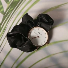 1pc Creative Fashionable Ribbon Watch With Quartz Movement And Hair Elastic Band As A Gift For Students Returning To School