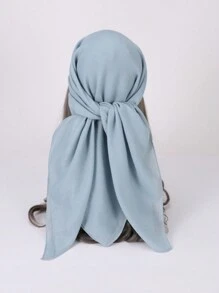 1 件女士纯色雪纺方形围巾 35.4 英寸 X 35.4 英寸，大围巾披肩头巾沙滩巾适合日常装扮、节日